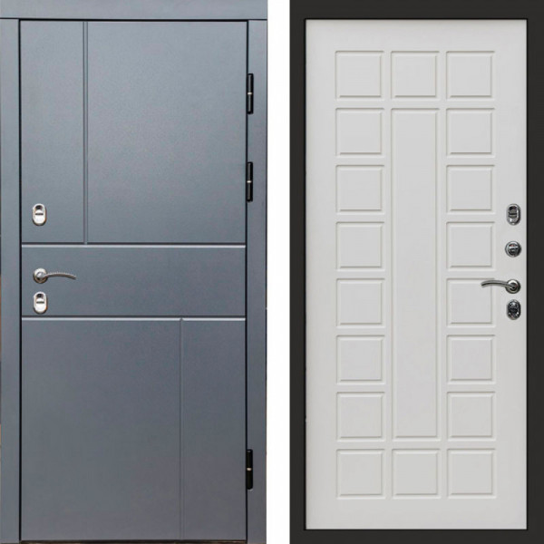 Входная дверь Termo-Door Премиум Винорит Вертикаль Grey - Престиж бежевый матовый