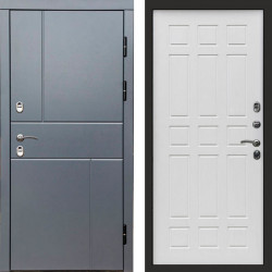 Входная дверь Termo-Door Премиум Винорит Вертикаль Grey - Спарта белое дерево