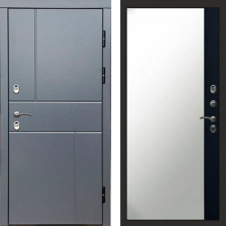 Входная дверь Termo-Door Премиум Винорит Вертикаль Grey - Зеркало Фацет Черный кварц+тонировка серая