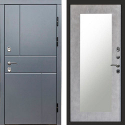 Входная дверь Termo-Door Премиум Винорит Вертикаль Grey - Зеркало Триумф бетон светлый