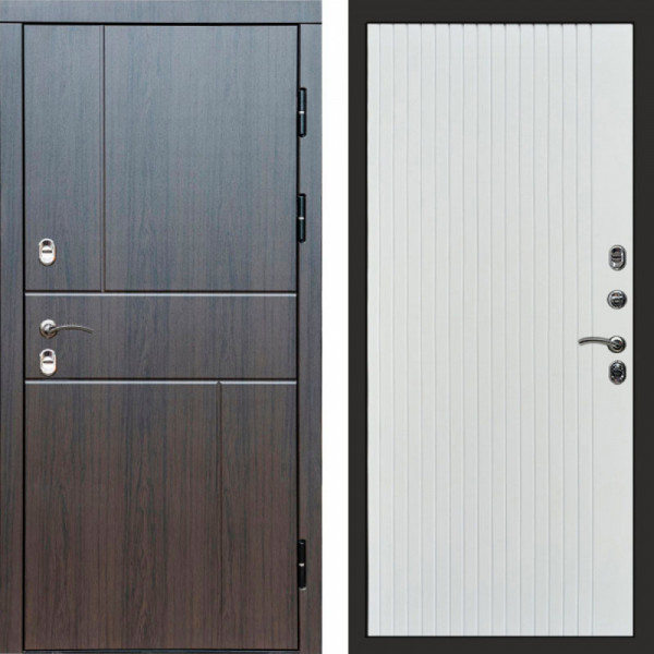 Входная дверь Termo-Door Премиум Винорит Вертикаль Венге - Flat Белый софт
