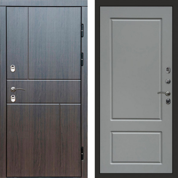 Входная дверь Termo-Door Премиум Винорит Вертикаль Венге - Марсель Grey софт