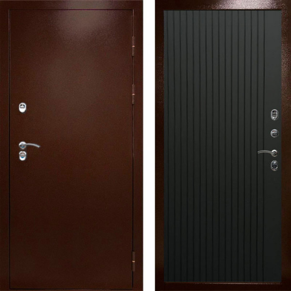 Входная дверь Termo-Door Сибирь Медь Антик - Flat Черный кварц