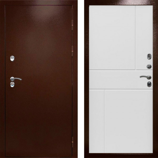 Входная дверь Termo-Door Сибирь Медь Антик - Горизонт белый