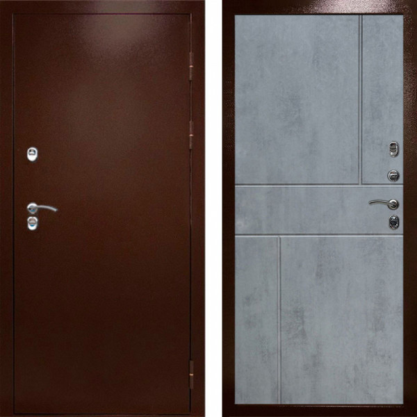 Входная дверь Termo-Door Сибирь Медь Антик - Горизонт бетон темный