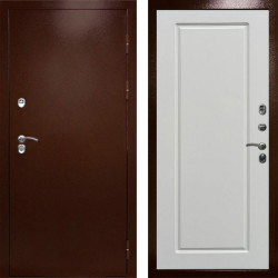 Входная дверь Termo-Door Сибирь Медь Антик - Гранд Белый софт