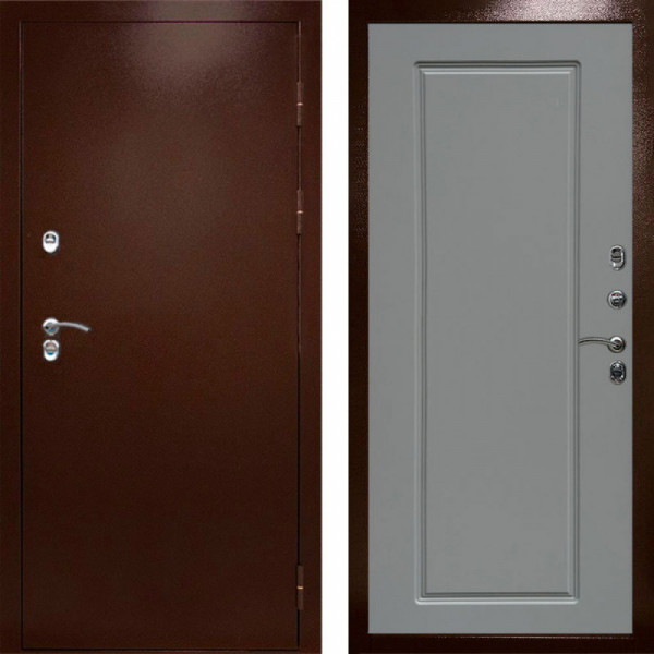 Входная дверь Termo-Door Сибирь Медь Антик - Гранд Grey софт