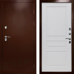 Входная дверь Termo-Door Сибирь Медь Антик - Классика белый матовый