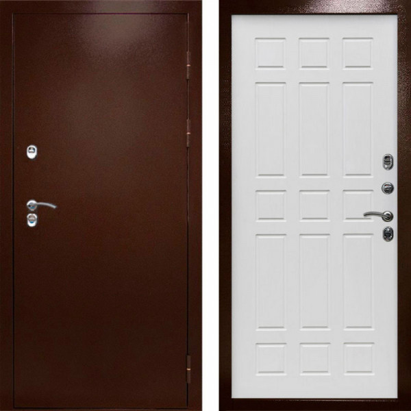 Входная дверь Termo-Door Сибирь Медь Антик - Спарта белое дерево