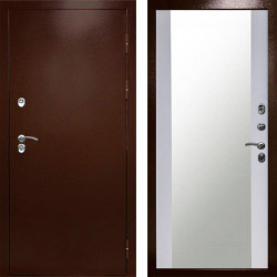 Входная дверь Termo-Door Сибирь Медь Антик - Зеркало белый софт