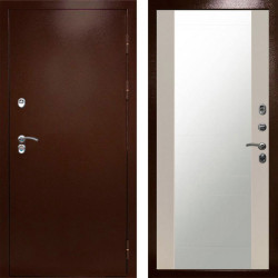 Входная дверь Termo-Door Сибирь Медь Антик - Зеркало Слоновая кость