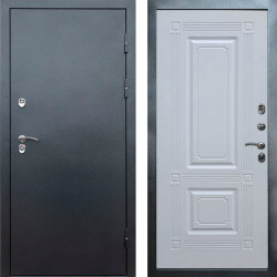 Входная дверь Termo-Door Сибирь Серебро Антик - Мадрид Белый софт