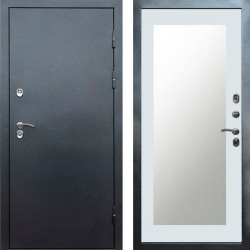 Входная дверь Termo-Door Сибирь Серебро Антик - Зеркало Триумф Белый софт