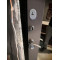 Входная дверь Лабиринт Классик шагрень черная с Зеркалом Максимум - Софт Грей
