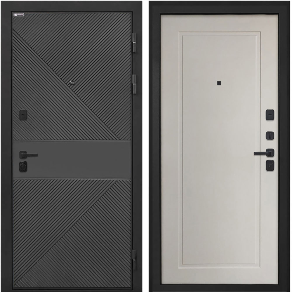 Входная дверь Интекрон Профит Black ФЛ-613 эмаль черная ФЛ-642 светлое кофе
