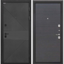 Входная дверь Интекрон Профит Black ФЛ-613 эмаль черная Эковенге поперечный
