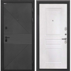 Входная дверь Интекрон Профит Black ФЛ-613 эмаль черная Белая матовая ФЛ-243-М