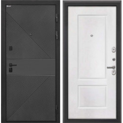 Входная дверь Интекрон Профит Black ФЛ-613 эмаль черная Белая матовая КВ-2
