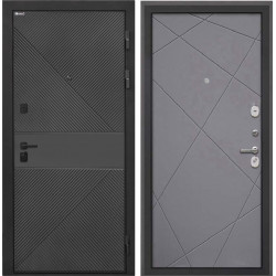 Входная дверь Интекрон Профит Black ФЛ-613 эмаль черная Лучи-М Софт Графит