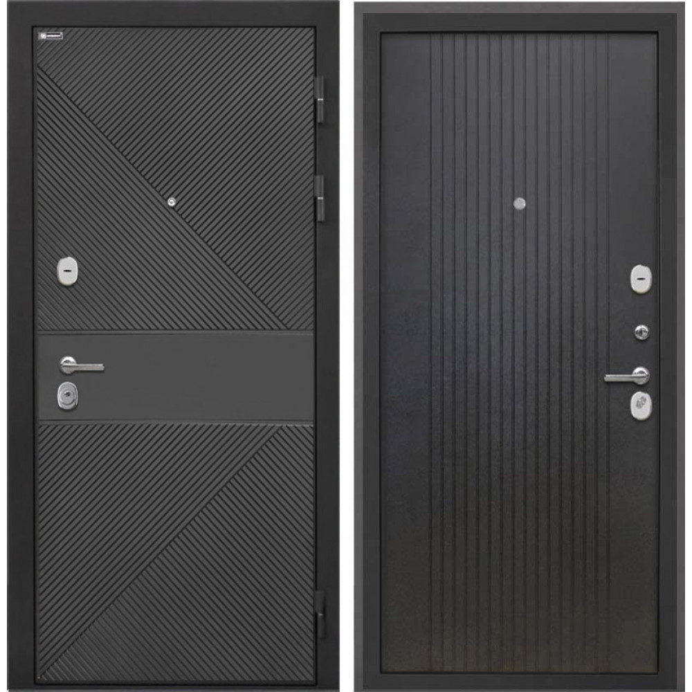 Входная дверь Интекрон Профит Black ФЛ-613 эмаль черная Лофт черный ФЛ-295