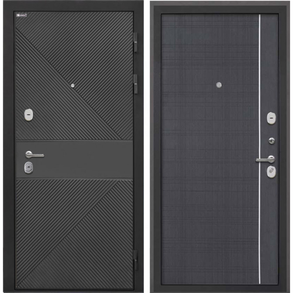 Входная дверь Интекрон Профит Black ФЛ-613 эмаль черная В-07 Венге
