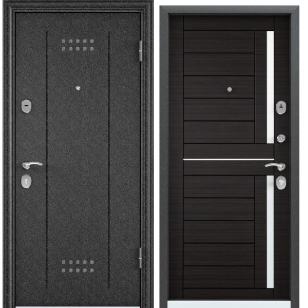 Дверь Torex DELTA-M 12 COMBO Черный шелк DL-2, Венге поперечное DPC-2W