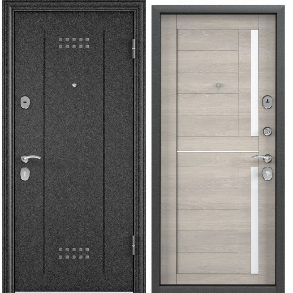 Дверь Torex DELTA-112 Черный шелк DL-2, CT Wood Light Grey DC-2