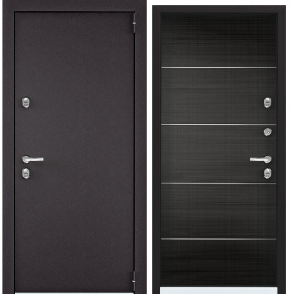 Дверь Torex SNEGIR 55 RAL 8019 —, ПВХ Венге темный горизонт S55-UM-1