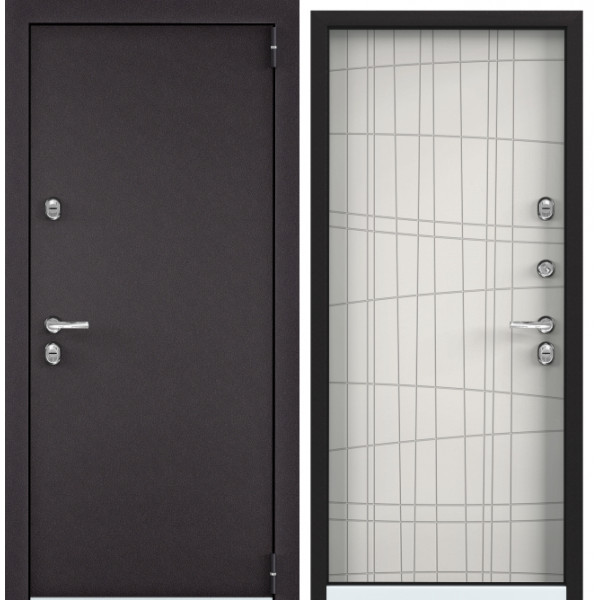 Дверь Torex SNEGIR 55 RAL 8019 —, СТ Милк матовый S55-HT-5