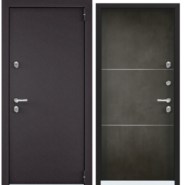Дверь Torex SNEGIR 55 RAL 8019 —, ПВХ Бетон темный S55-UM-2