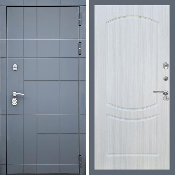 Входная дверь REX 21 Антрацит матовый ФЛ-123 Сандал светлый
