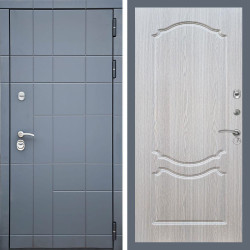 Входная дверь REX 21 Антрацит матовый ФЛ-130 Беленый дуб