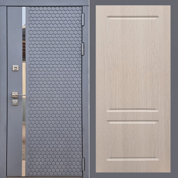 Входная дверь REX 24 Силк Титан ФЛ-117 беленый дуб