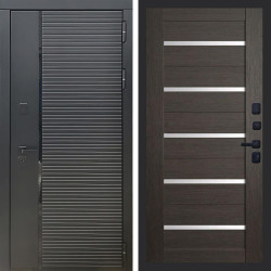 Входная дверь REX 30 Черный кварц сб-14 венге белое стекло