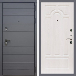 Входная дверь REX 14 силк титан ФЛ-58 Беленый дуб