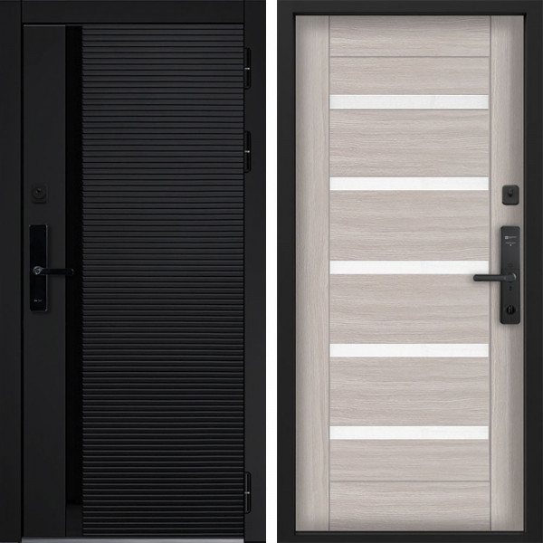 Входная дверь Command doors Cyber Horizon 18SP Белая Лиственница