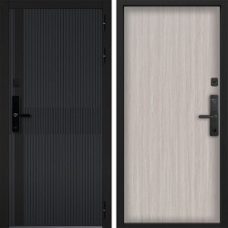 Входная дверь Command doors cyber matrix grey 00 Белая лиственница