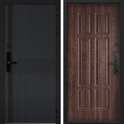 Входная дверь Command doors cyber matrix grey 15 Дуб коньяк