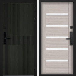 Входная дверь Command doors Cyber matrix oliva 18SP Белая Лиственница