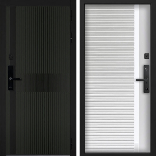 Входная дверь Command doors Cyber matrix oliva 30Б белый матовый