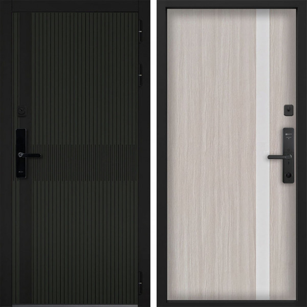 Входная дверь Command doors Cyber matrix oliva 6S Белая Лиственница