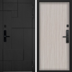 Входная дверь Command doors Cyber tetris black 00 Белая лиственница