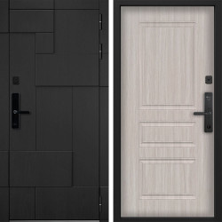 Входная дверь Command doors Cyber tetris black 02 Белая Лиственница