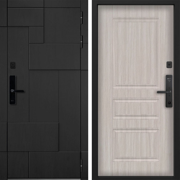 Входная дверь Command doors Cyber tetris black 02 Белая Лиственница