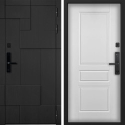 Входная дверь Command doors Cyber tetris black 02 Белый Матовый
