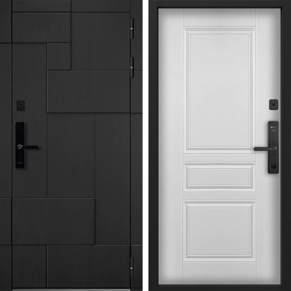Входная дверь Command doors Cyber tetris black 02 Белый Матовый