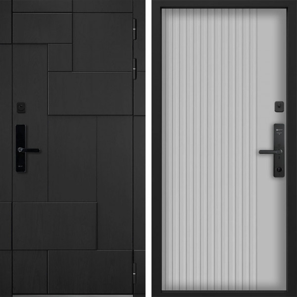 Входная дверь Command doors Cyber tetris black 03 Белый матовый