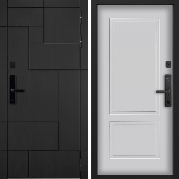 Входная дверь Command doors Cyber tetris black 05 Белый матовый