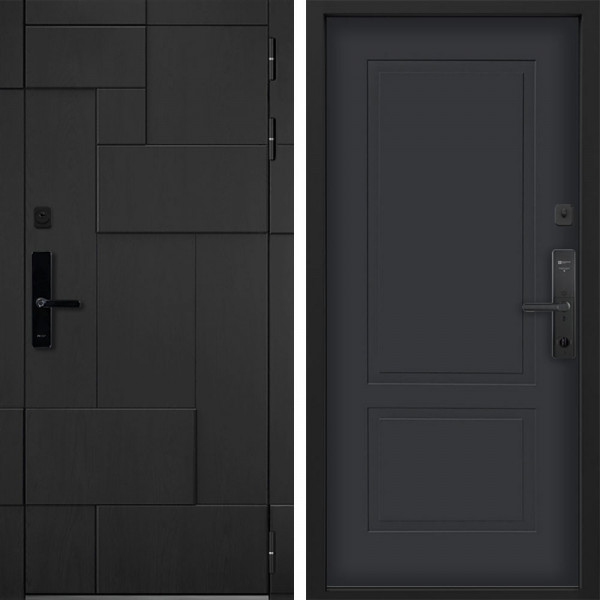 Входная дверь Command doors Cyber tetris black 05 Графит Серый