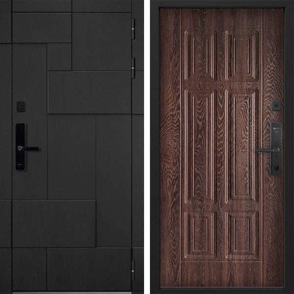 Входная дверь Command doors Cyber tetris black 15 Дуб коньяк